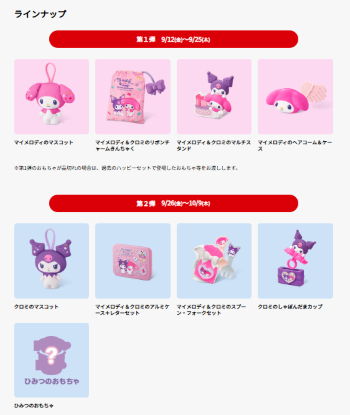 マイメロディ&クロミのハッピーセット